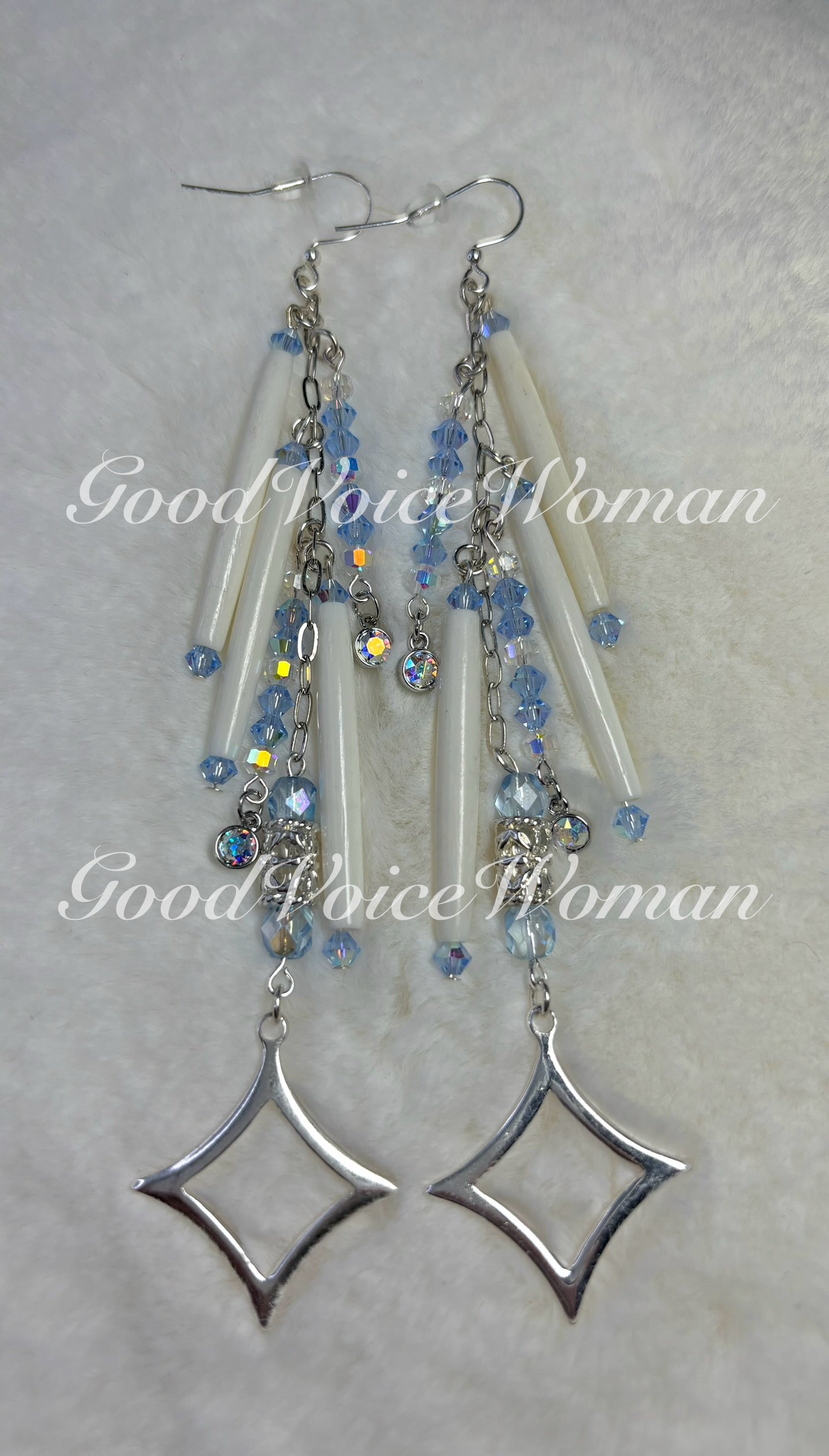 Blue Bone Star Earrings