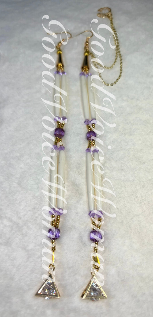 Purple Bone Earrings