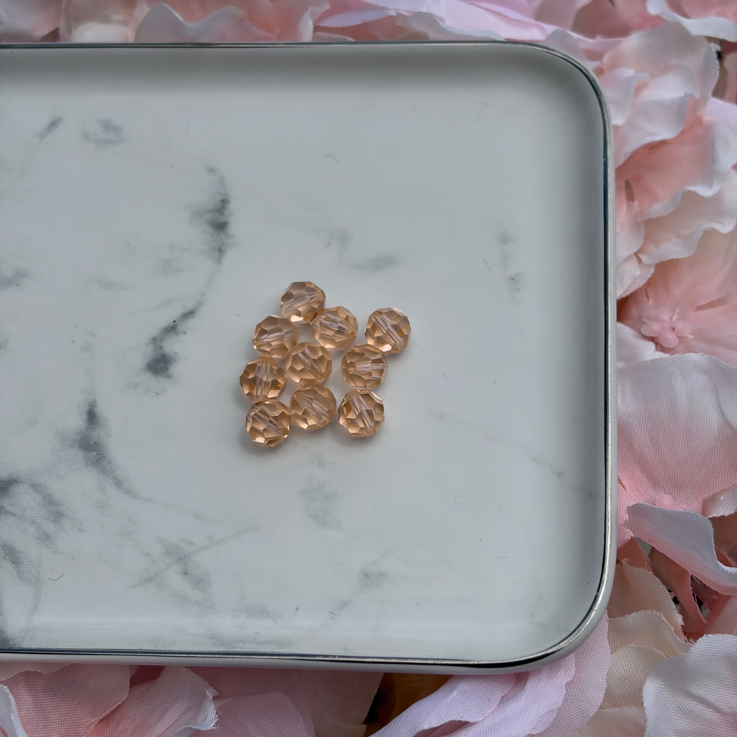 8MM - SWAROVSKI FACETED ROUND - LIGHT PEACH