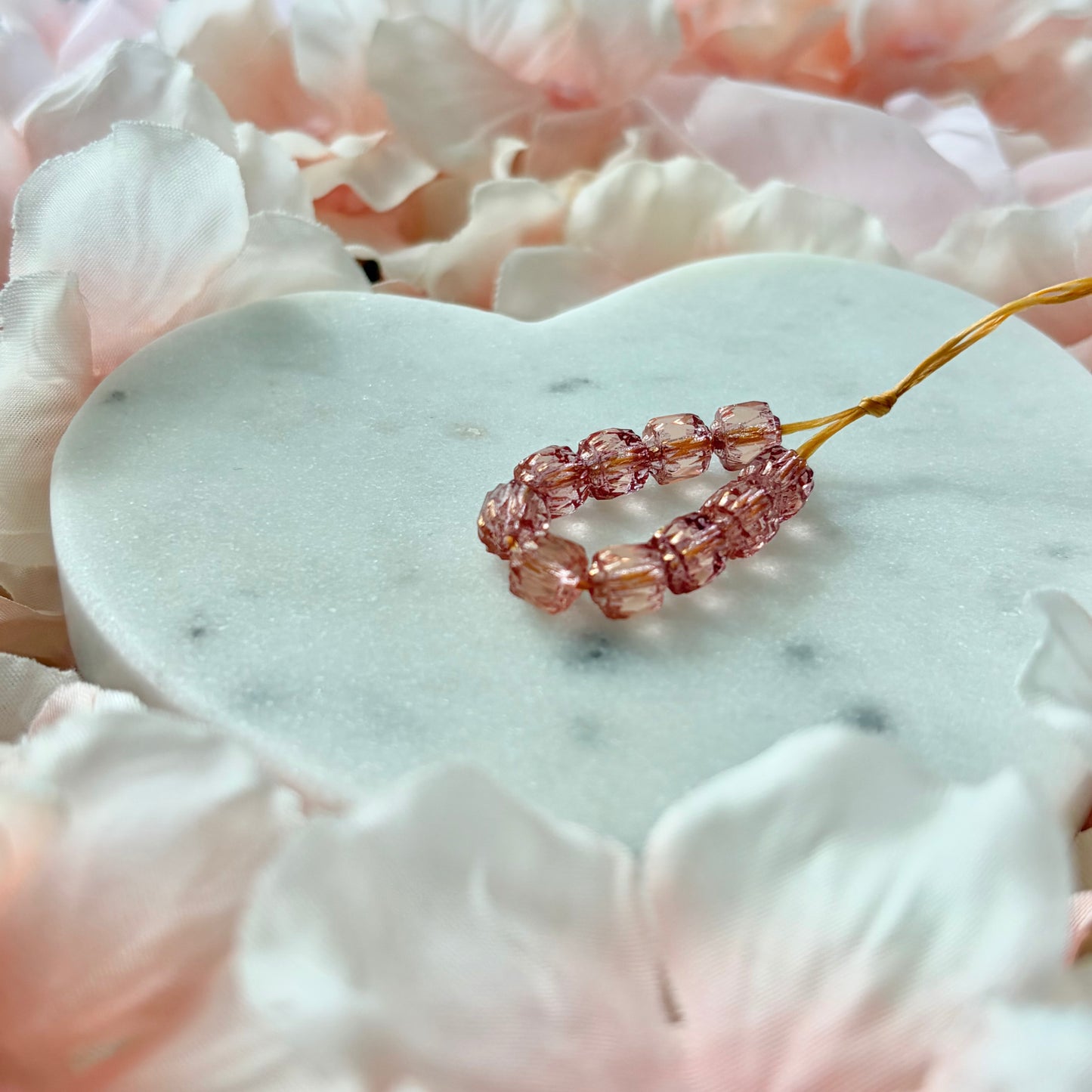 6MM CZECH CATHEDRAL BEAD - ROSE/GOLD