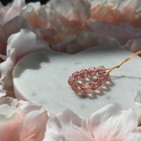 6MM CZECH CATHEDRAL BEAD - ROSE/GOLD